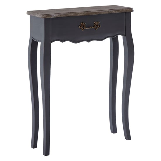 Luria Wooden Console Table With 1 Drawer In Dark Grey