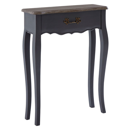 Product photograph of Luria Wooden Console Table With 1 Drawer In Dark Grey from Furniture in Fashion