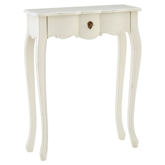 Product photograph of Luria Wooden Console Table With 1 Drawer In White from Furniture in Fashion