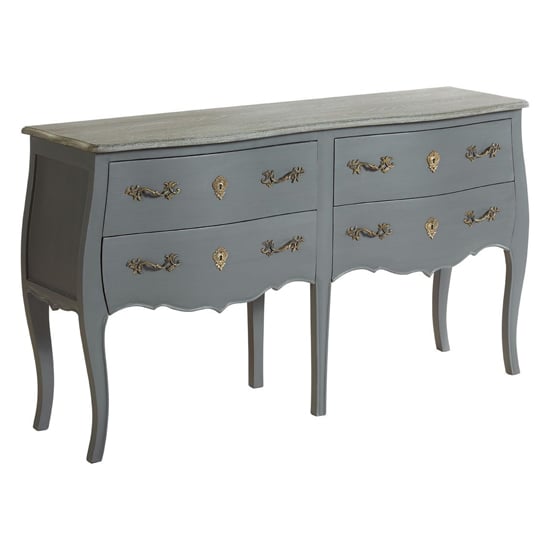 Product photograph of Luria Wooden Double Chest Of 4 Drawers In Grey from Furniture in Fashion