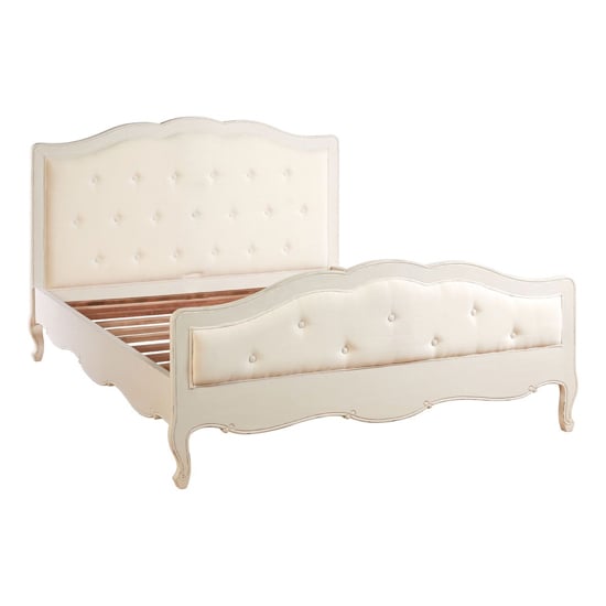 Product photograph of Luria Wooden King Size Bed In White from Furniture in Fashion