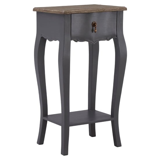 Product photograph of Luria Wooden Side Table In Dark Grey from Furniture in Fashion
