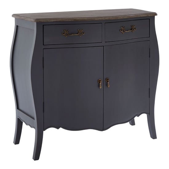 Photo of Luria wooden sideboard with 2 drawers and 2 doors in dark grey