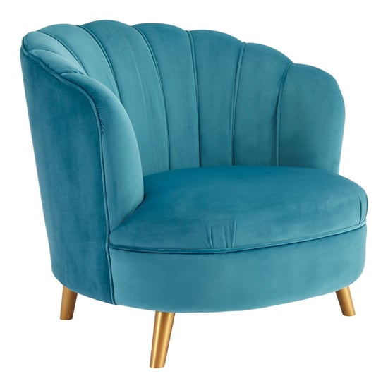 Lusitania Upholstered Velvet Bedroom Chair In Blue