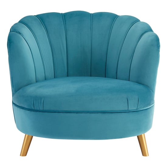 Lusitania Upholstered Velvet Bedroom Chair In Blue