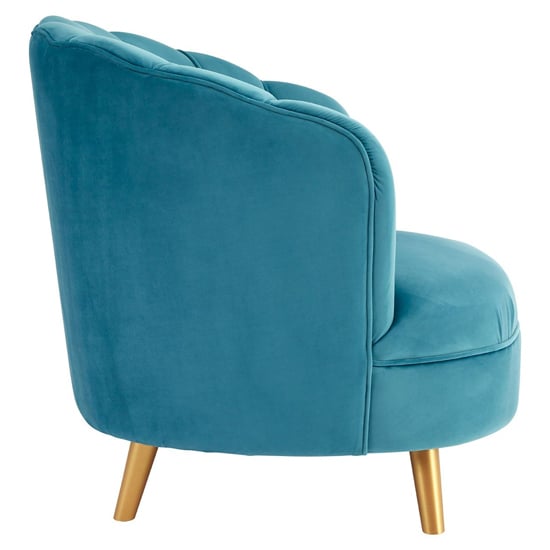 Lusitania Upholstered Velvet Bedroom Chair In Blue