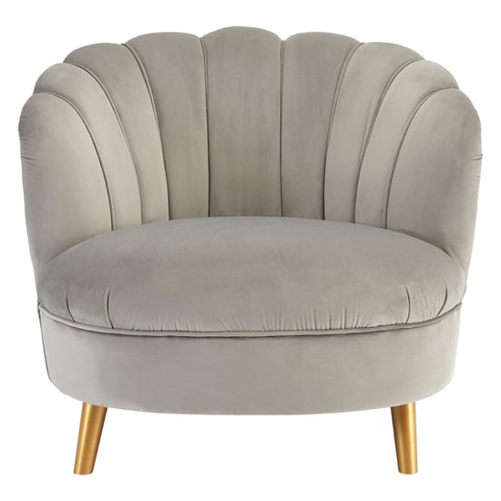 Lusitania Upholstered Velvet Bedroom Chair In Grey_2