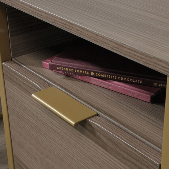 Lemoore Wooden Laptop Desk With 2 Drawers In Diamond Ash