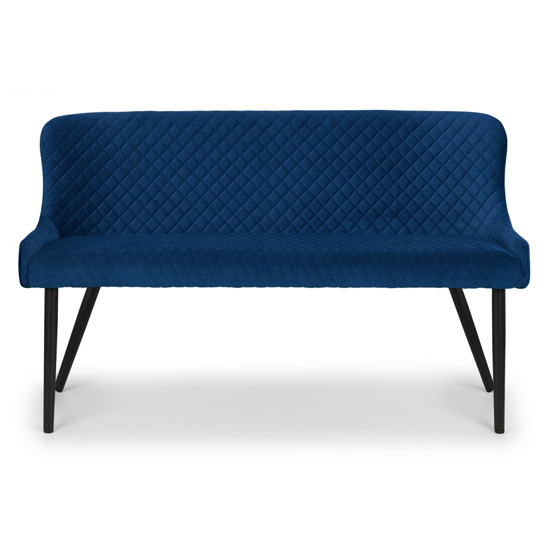 Lakia High Back Velvet Upholstered Dining Bench In Blue Furniture in