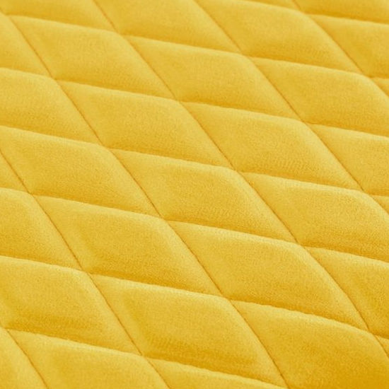 Lakia Low Velvet Upholstered Dining Bench In Mustard