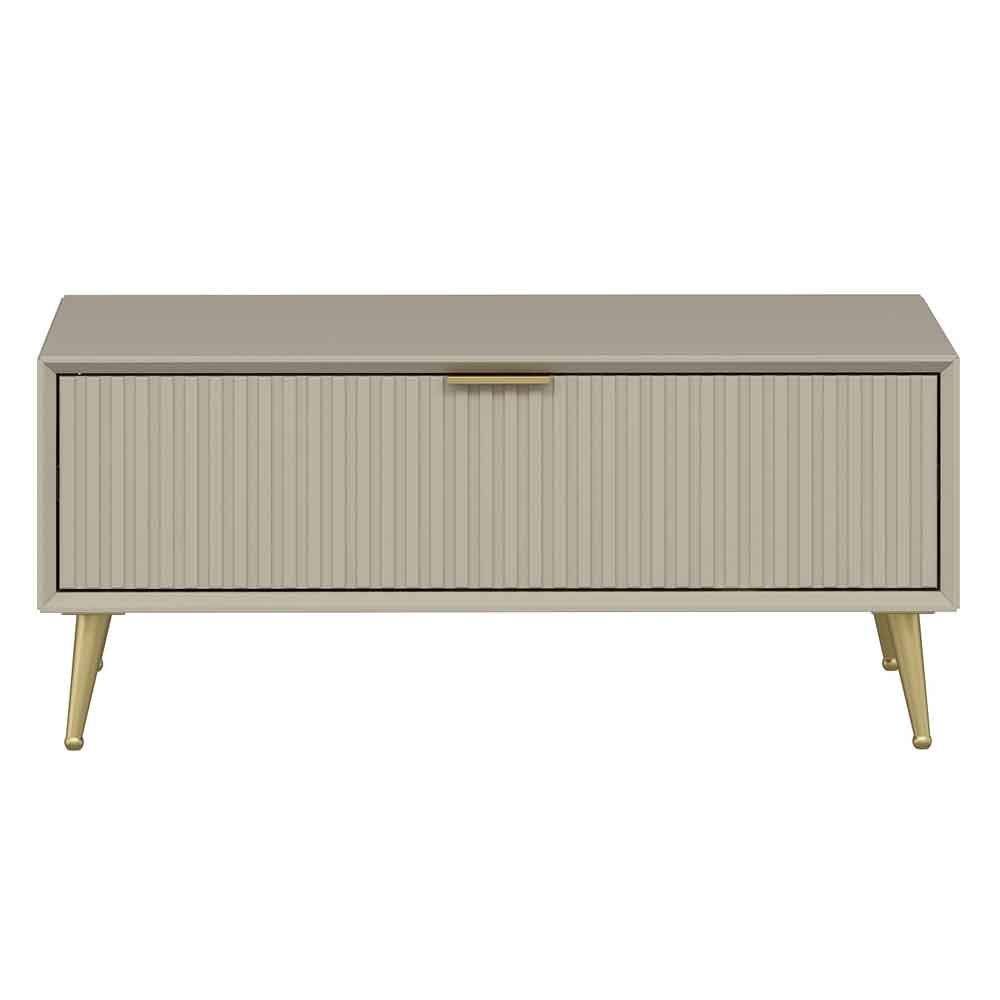 Luxe Wooden Coffee Table in Sandstone and Gold