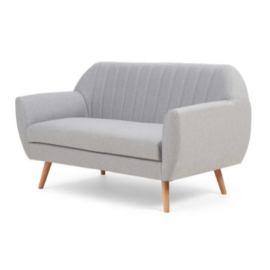 Luxen Linen Fabric Upholstered 2 Seater Sofa In Grey FiF