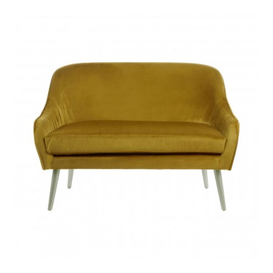 Luxury 2 Seater Velvet Sofa In Mustard