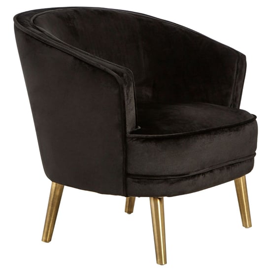 Read more about Luxury round upholstered velvet armchair in black