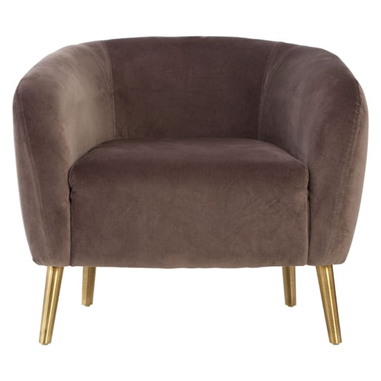 Luxury Round Upholstered Velvet Armchair In Grey_2