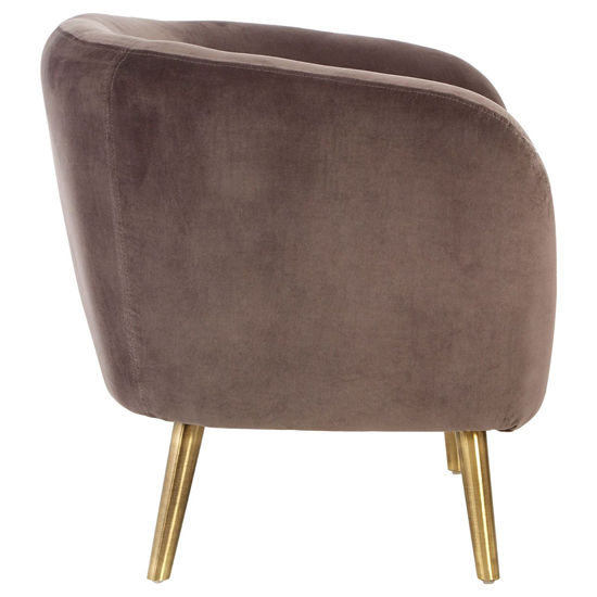 Luxury Round Upholstered Velvet Armchair In Grey_3