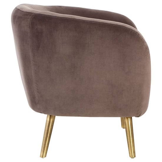 Luxury Round Upholstered Velvet Armchair In Grey
