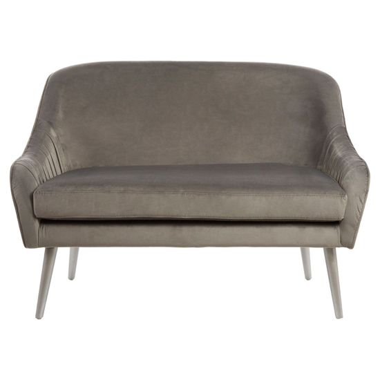Luxury Upholstered Velvet 2 Seater Sofa In Grey
