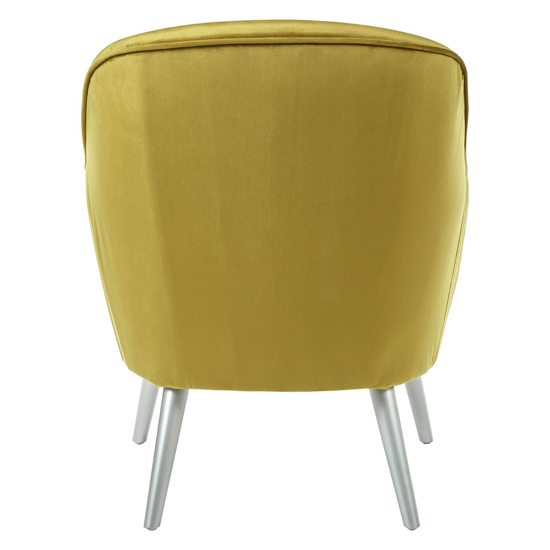 Luxury Upholstered Velvet Armchair With Wooden Legs In Mustard_4