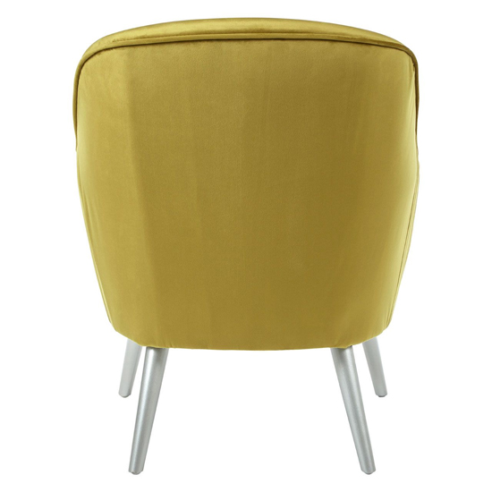 Luxury Upholstered Velvet Armchair With Wooden Legs In Mustard