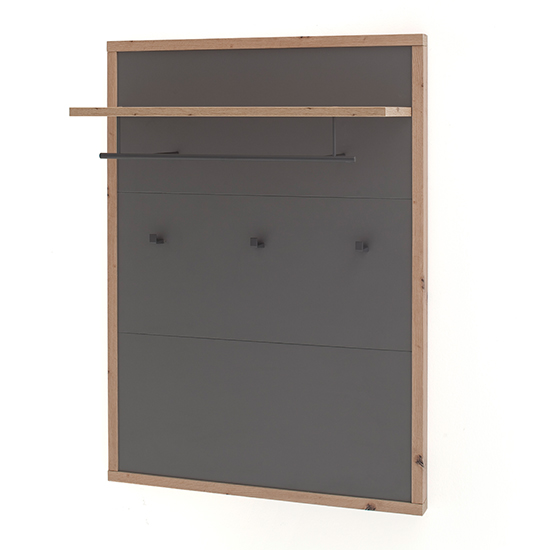 Lviv Wooden Coat Rack With 3 Hooks In Oak And Royal Grey_3