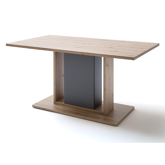 Lviv Rectangular Wooden Dining Table In Oak And Royal Grey_2