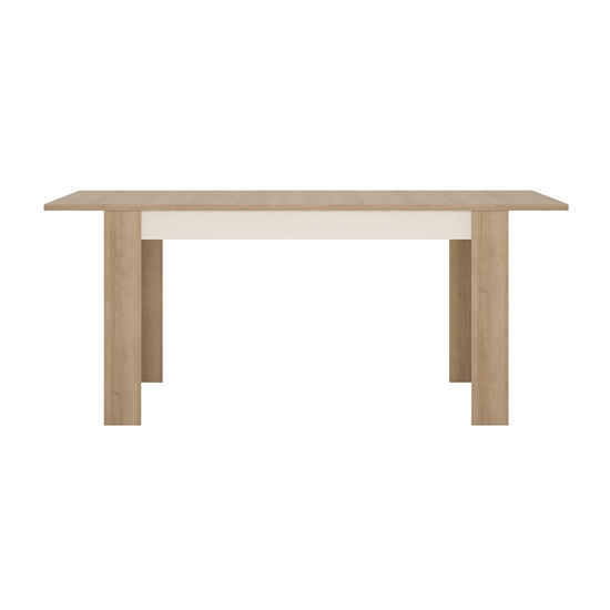 Lyco Medium Extending Wooden Dining Table In Oak White Gloss