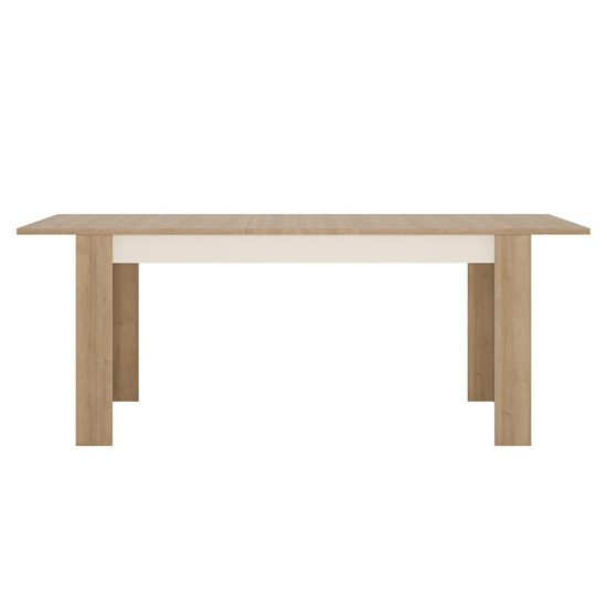 Lyco Large Extending Wooden Dining Table In Oak White Gloss
