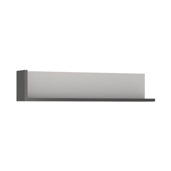 Read more about Lyco small wooden wall shelf in platinum and light grey gloss