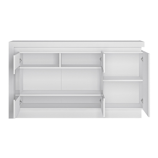 Lyco High Gloss Sideboard With 3 Doors In White With LED