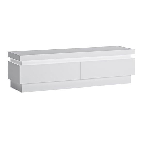 Product photograph of Lyco High Gloss Tv Stand 2 Drawers In White With Led from Furniture in Fashion