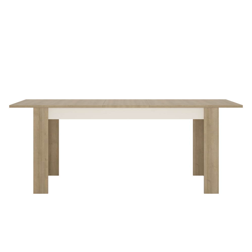 Lyco Large Wooden Extending Dining Table In Oak and Gloss White
