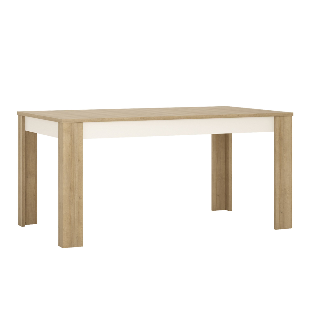 Lyco Large Wooden Extending Dining Table In Oak and Gloss White