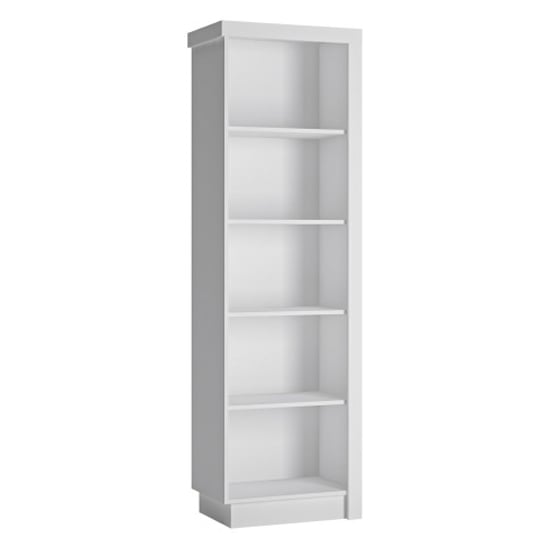 Lyco Left Handed High Gloss Bookcase In White