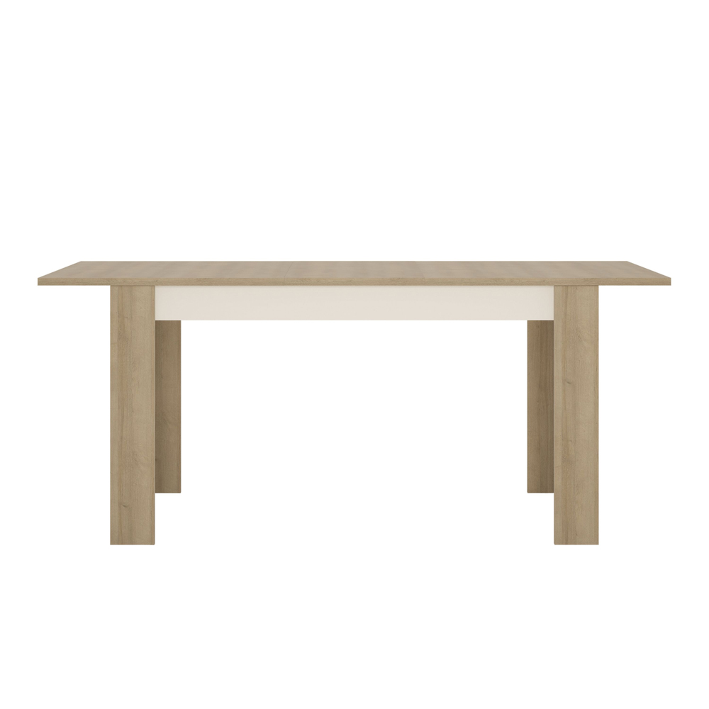 Lyco Medium Wooden Extending Dining Table In Oak and Gloss White