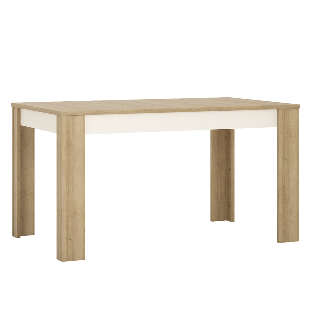 Lyco Medium Wooden Extending Dining Table In Oak and Gloss White