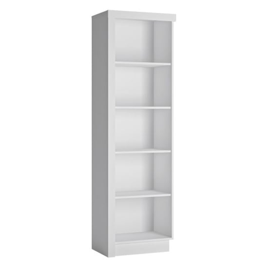 Lyco Right Handed High Gloss Bookcase In White_1