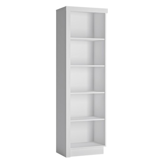 Lyco Right Handed High Gloss Bookcase In White