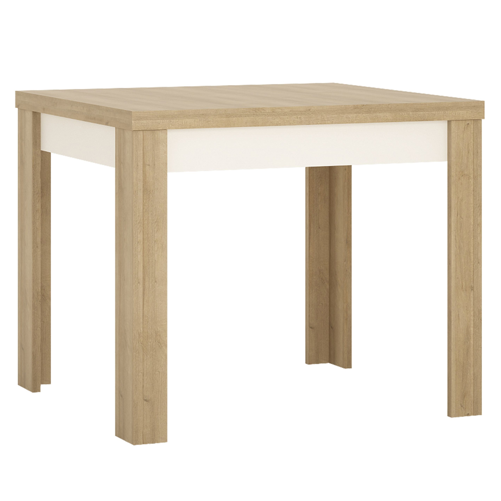 Lyco Small Wooden Extending Dining Table In Oak and Gloss White