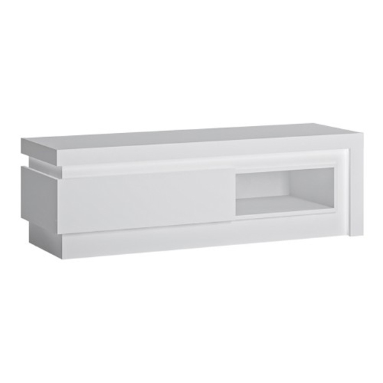 Read more about Lyco high gloss tv stand with 1 drawer in white with led