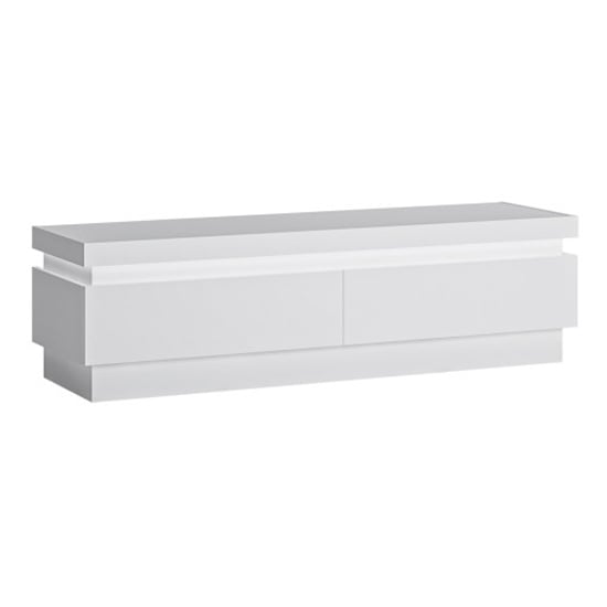 Read more about Lyco white high gloss tv stand with 2 drawers and led lights