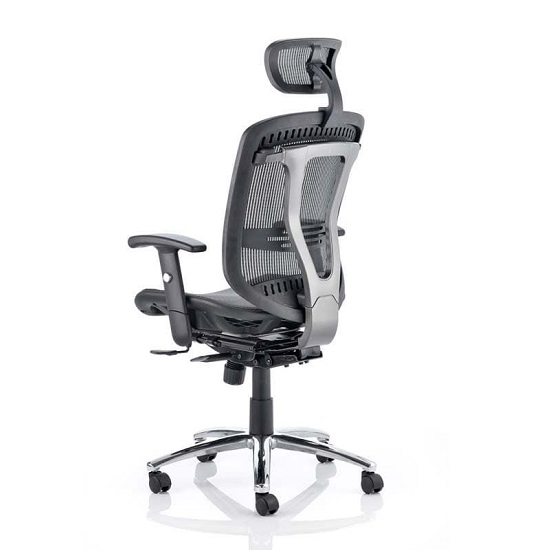 Lydock Mesh Executive Chair In Black With Headrest