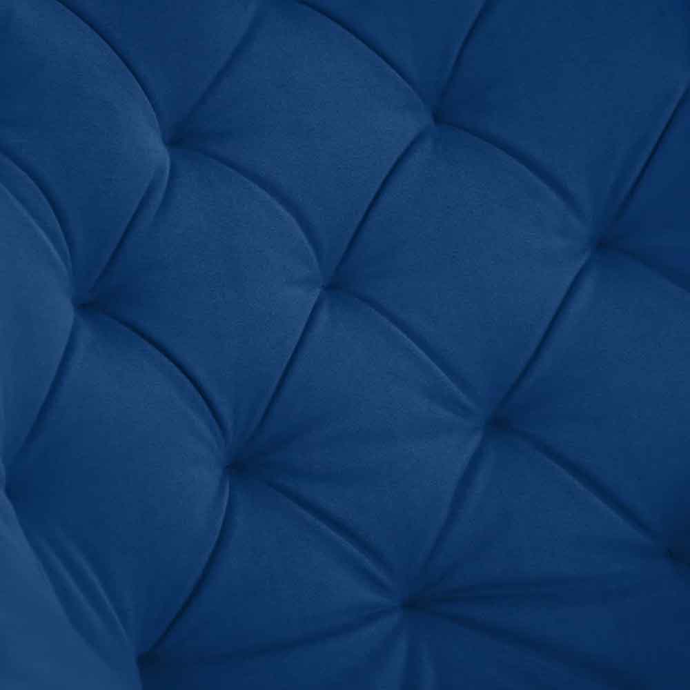 Lynaro Blue Velvet Dining Chairs with Golden Legs in Pair