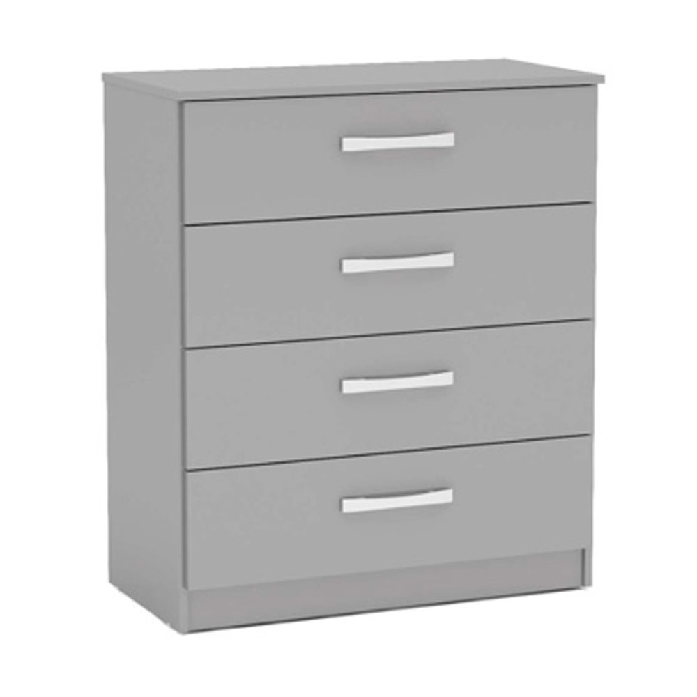 Lynn High Gloss Chest Of 4 Drawers In Grey