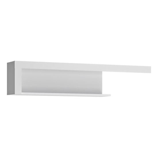 Lyco 130cm High Gloss Wall Shelf In White Furniture in Fashion