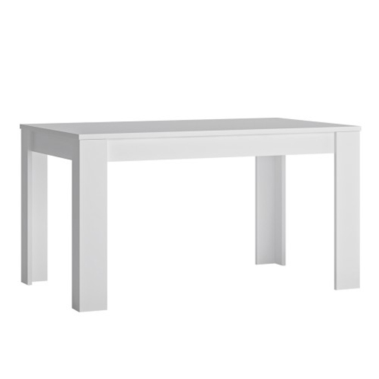 Lyon 140cm Extending High Gloss Dining Table In White