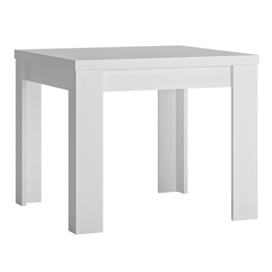 Product photograph of Lyco 90cm Extending High Gloss Dining Table In White from Furniture in Fashion