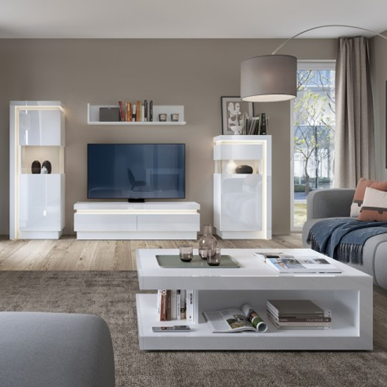 Lyco High Gloss Coffee Table Rectangular In White