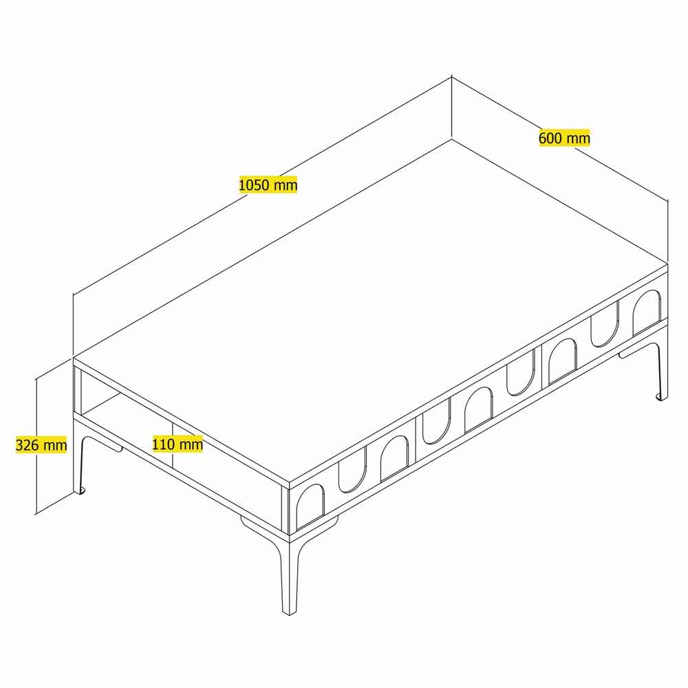 Lyon Wooden Coffee Table in Atlas and Black
