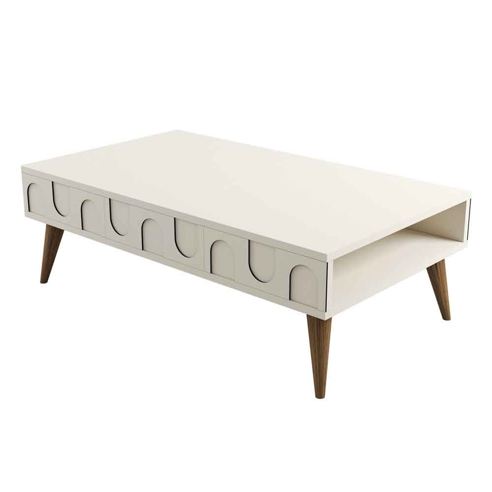 Lyon Wooden Coffee Table in Cream and Walnut